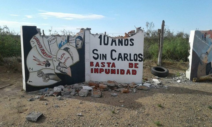 Arroyito: Atentado contra monolito en homenaje a Carlos Fuentealba