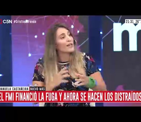 Manuela Castañeira en los medios contra el pago de la deuda