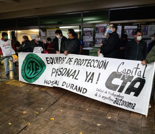 Hospital Durand: Médicos y enfermeros reclamaron mejores condiciones de trabajo e insumos