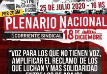 Plenario nacional de la corriente sindical 18 de diciembre
