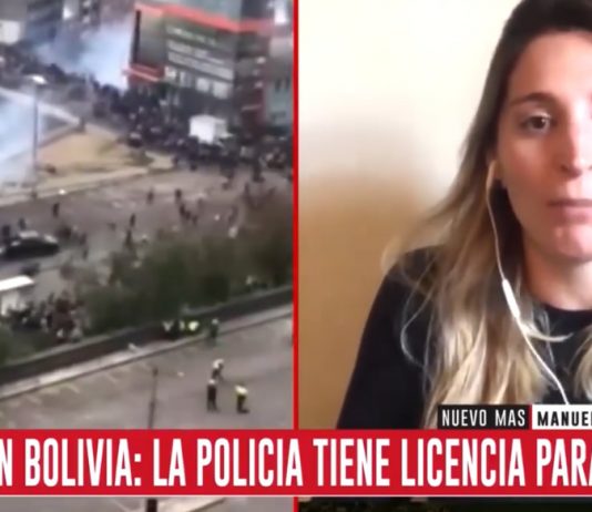 Manuela Castañeira: «Hace un año, viajábamos a Bolivia a acompañar en las calles la resistencia al golpe» Manuela Castañeira en Bolivia contra el golpe de estado