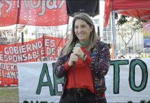 Manuela Castañeira en la Ruta Feminista de Las Rojas