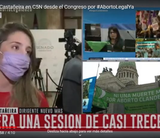 Manuela Castañeira, desde el senado: «Hoy la mayoría de la sociedad quiere que el aborto sea ley»