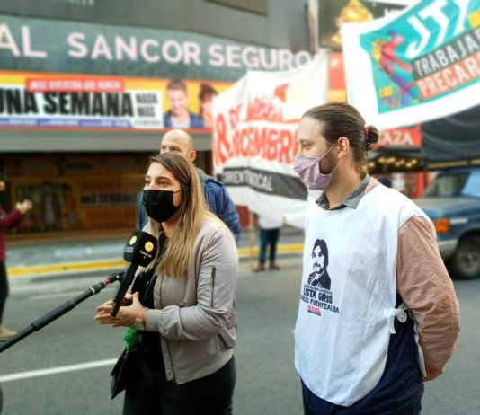 Manuela Castañeira participó de la movilización por un salario mínimo de $60.000