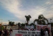 Paro y movilización de residentes de Malvinas Argentinas