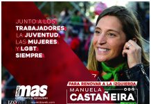 Con un afiche, Manuela Castañeira señaló sus primeros ejes políticos