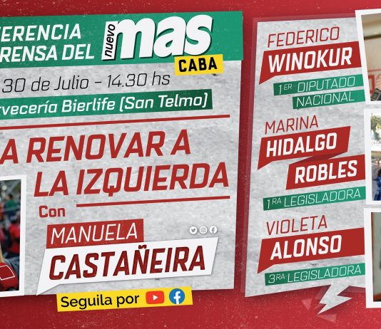 Manuela Castañeira presenta los candidatos del Nuevo MAS de la Ciudad de Buenos Aires