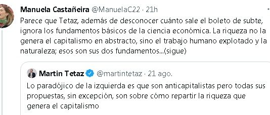 Manuela Castañeira atendió a macristas y liberales