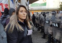 En el Puente Pueyrredón: Manuela Castañeira y el Nuevo MAS junto a los tercerizados de Edesur