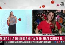 Manuela Castañeira habló con C5N desde la marcha contra el FMI
