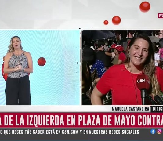 Manuela Castañeira habló con C5N desde la marcha contra el FMI