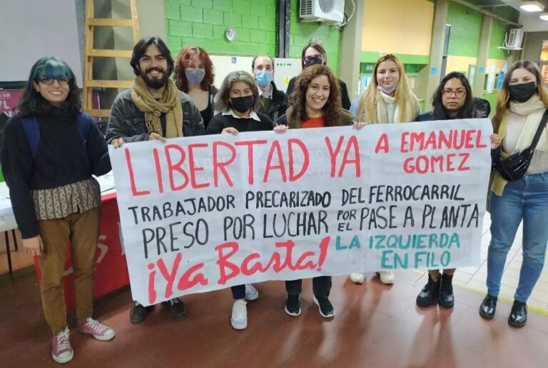 Estudiantes exigieron libertad para el ferroviario Emanuel Gómez