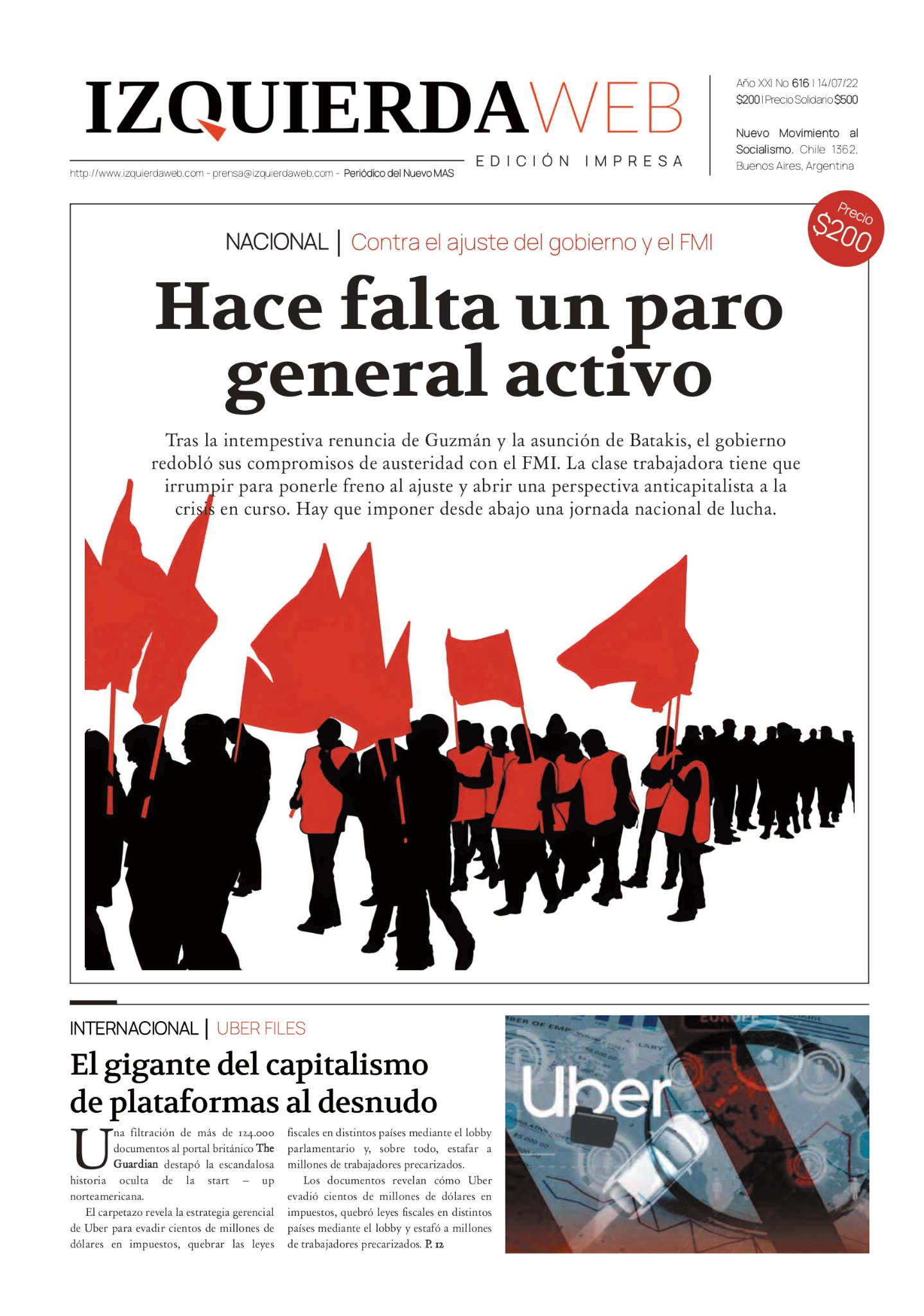 Hace falta un paro general activo | Izquierda Web Edición Impresa 616