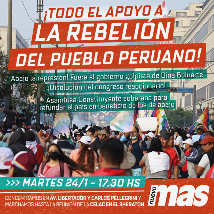 ¡Fuera el gobierno golpista de Dina Boluarte y disolución del congreso reaccionario!