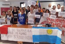 Conferencia de prensa del “Comité de solidaridad con el pueblo peruano” de La Plata, Berisso y Ensenada