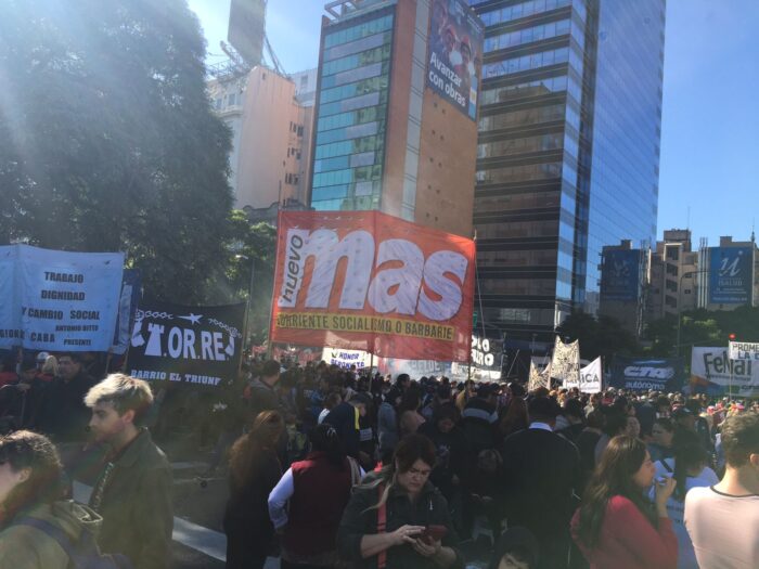 Manuela Castañeira y el Nuevo MAS, en defensa de los reclamos de la Marcha Federal Piquetera