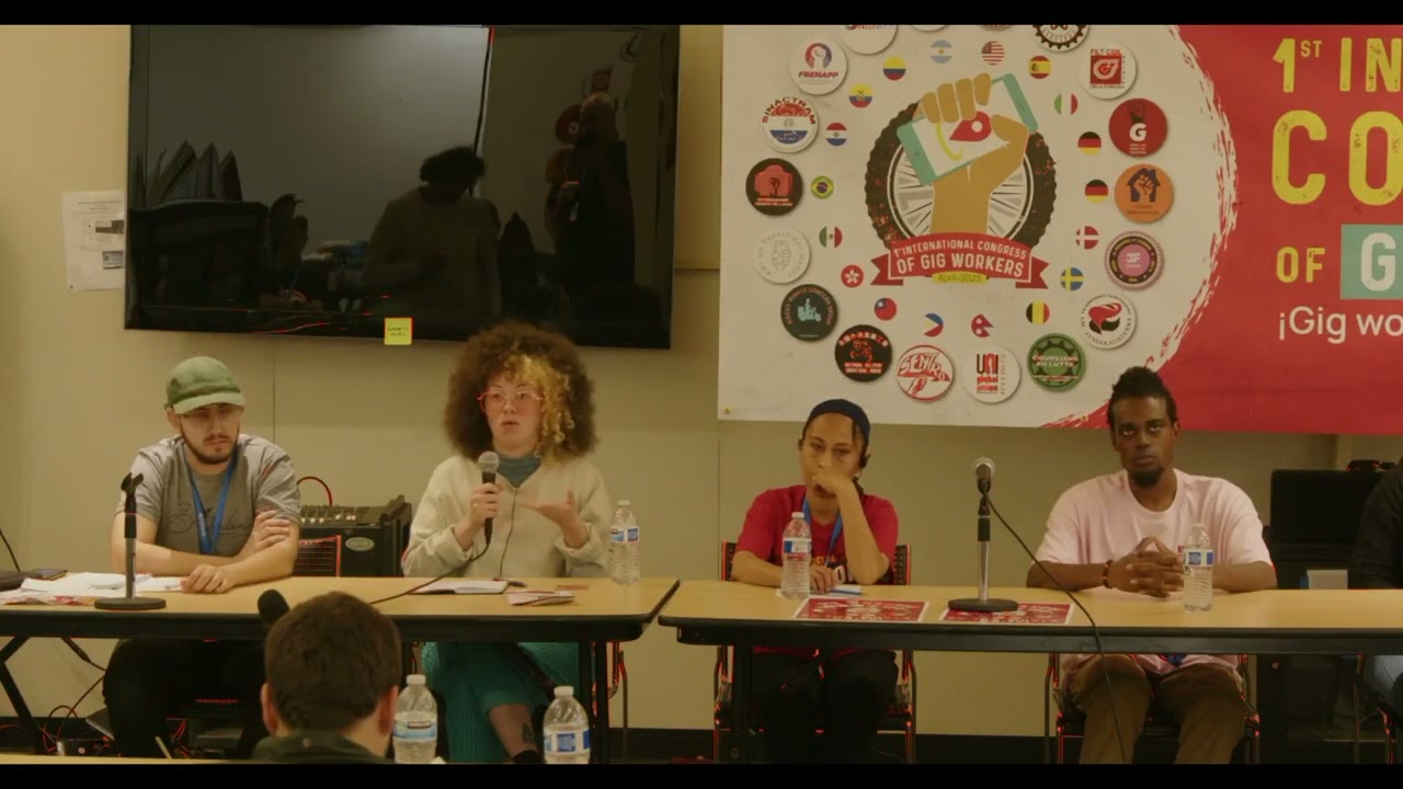 Panel del Primer Congreso de Trabajadores por Plataformas: habla Chantal, de Riders Collectives de Alemania