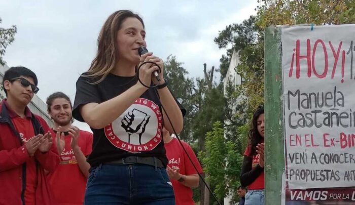 Campaña anticapitalista Manuela castañeira en La Plata
