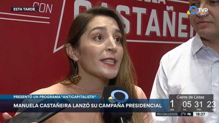 Manuela Castañeira en TV Pública desde la conferencia lanzamiento de su campaña presidencial Manuela Castañeira TV Pública