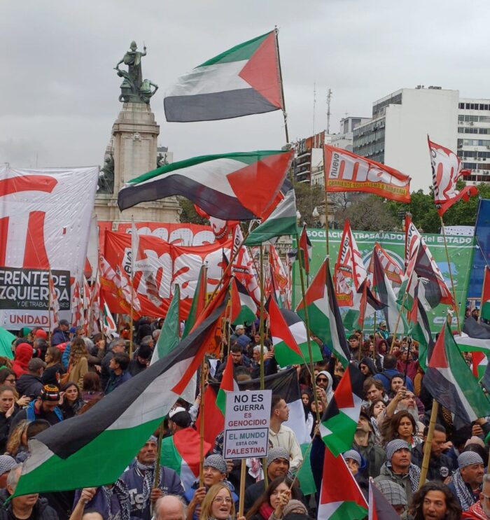 Buenos Aires: movilización por el alto al fuego en Gaza, solidaridad con Palestina movilización por el alto al fuego en Gaza