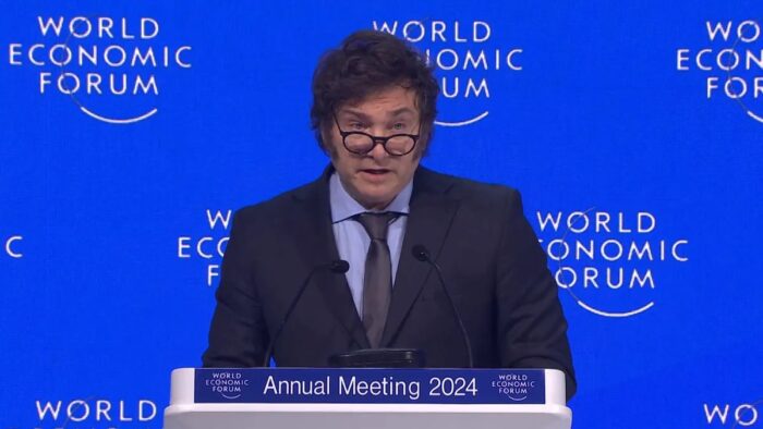 Milei en Davos: mesianismo ultra capitalista, etnonacionalismo y conspiranoia filo-nazi Milei en Davos