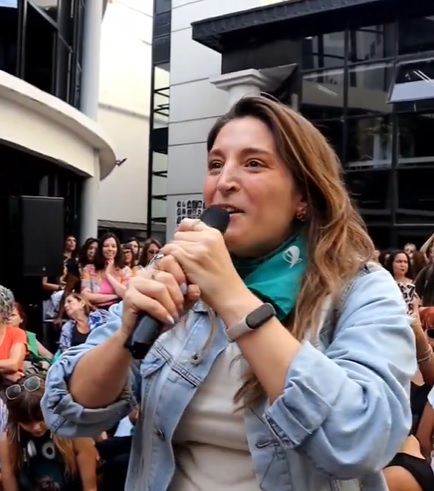 Manuela Castañeira en la reunión de preparación del 8M Manuela Castañeira 8M