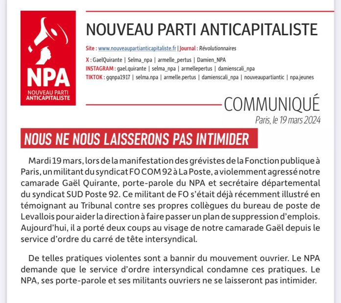 Comunicado del NPA