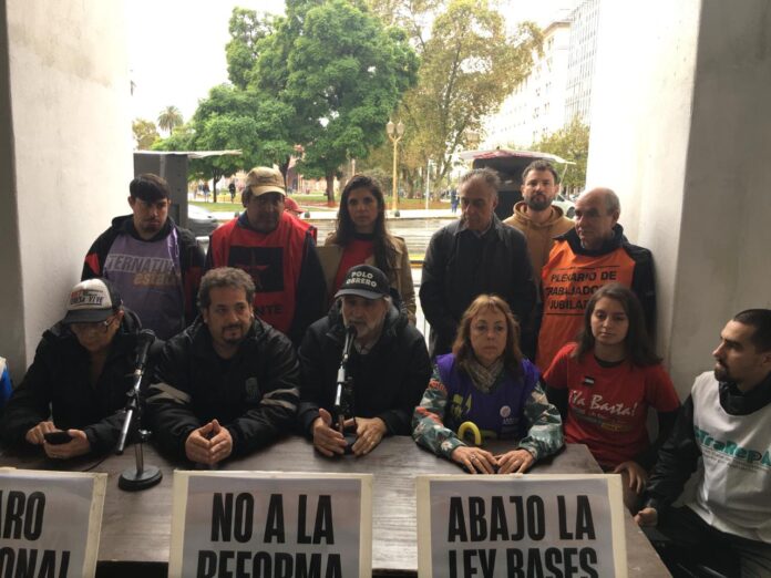 Conferencia de prensa sectores combativos y la izquierda Conferencia de prensa sectores combativos y la izquierda