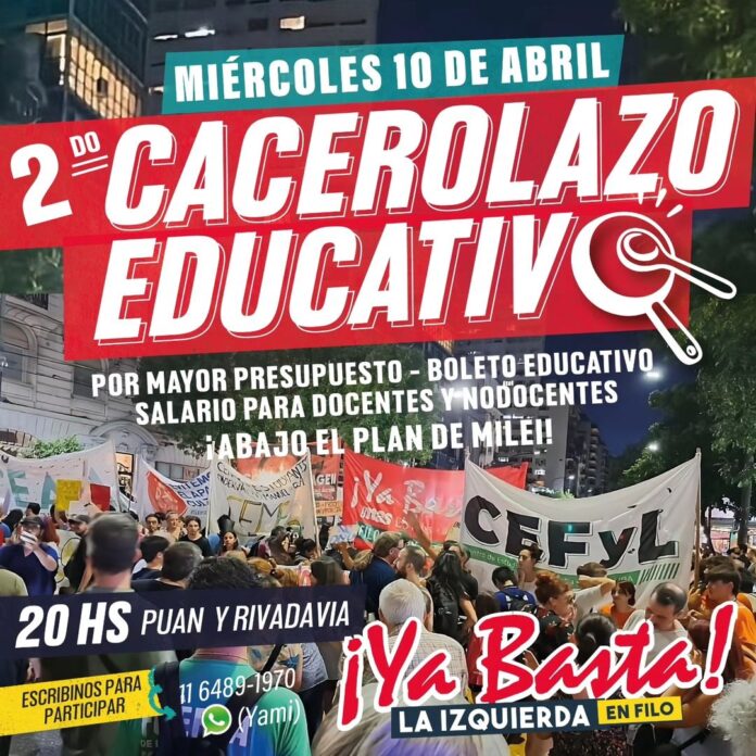 Segundo cacerolazo educativo Segundo cacerolazo educativo