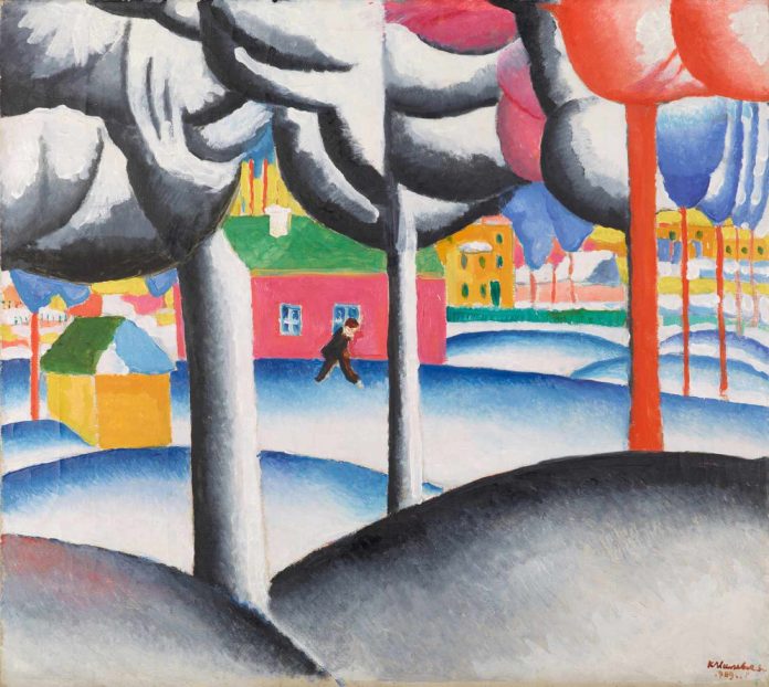 Malevich Paisaje invernal