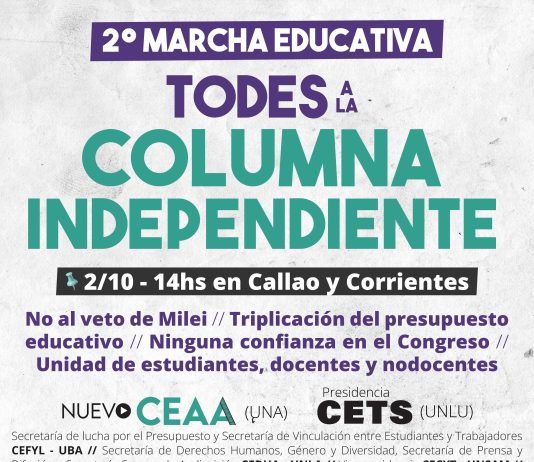 Centros de estudiantes de izquierda y el ¡Ya Basta! convocan a una columna independiente
