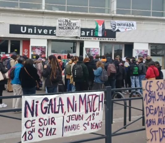 Solidaridad con París 8 y la lucha contra la «gala» sionista genocida París Palestina