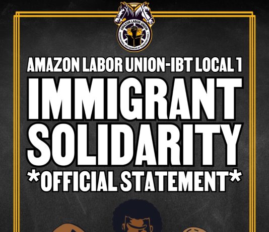 Los trabajadores del Amazon Labor Union se solidarizan con los migrantes amazon migrantes