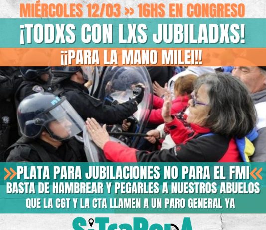 El SiTraRepA convoca a movilizar por los jubilados movilizar jubilados