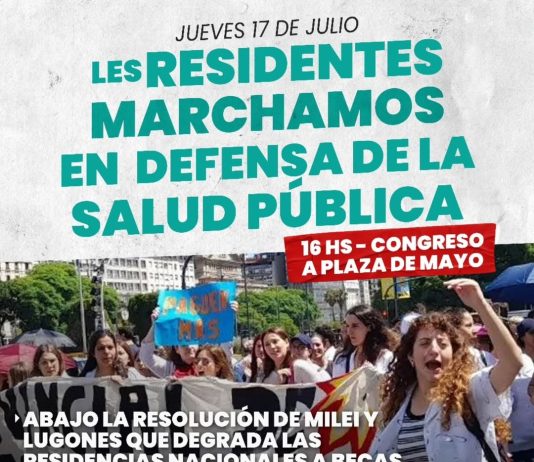 Este jueves: los residentes marchan en defensa de la salud pública residentes