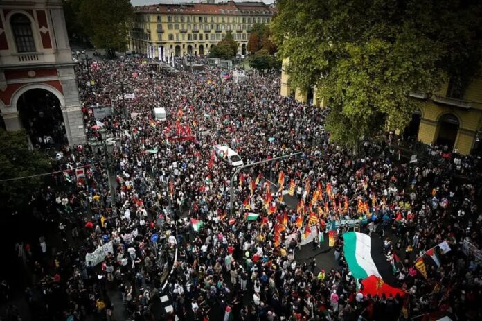 Italia Huelga por Gaza
