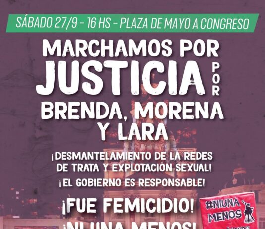 Fue femicidio: justicia por Brenda, Morena y Lara Brenda, Morena y Lara