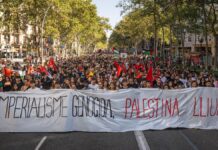 Estado Español: masivo paro nacional y manifestaciones por Palestina Estado español Palestina
