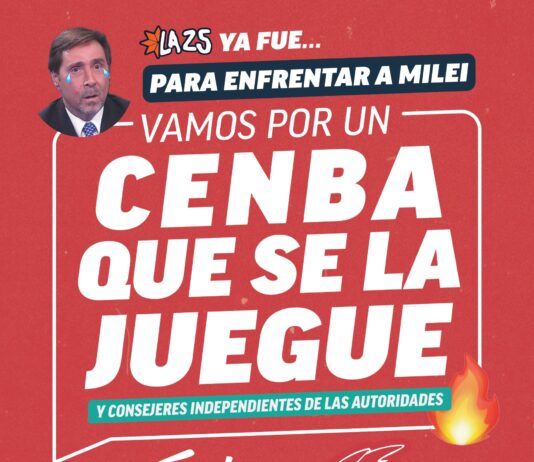 Para enfrentar a Milei: ¡Vamos por un CENBA que se la juegue! Elecciones en el CENBA Tinta Roja