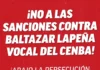 ¡No a las sanciones contra Baltazar Lapeña, vocal del CENBA! No a las sanciones